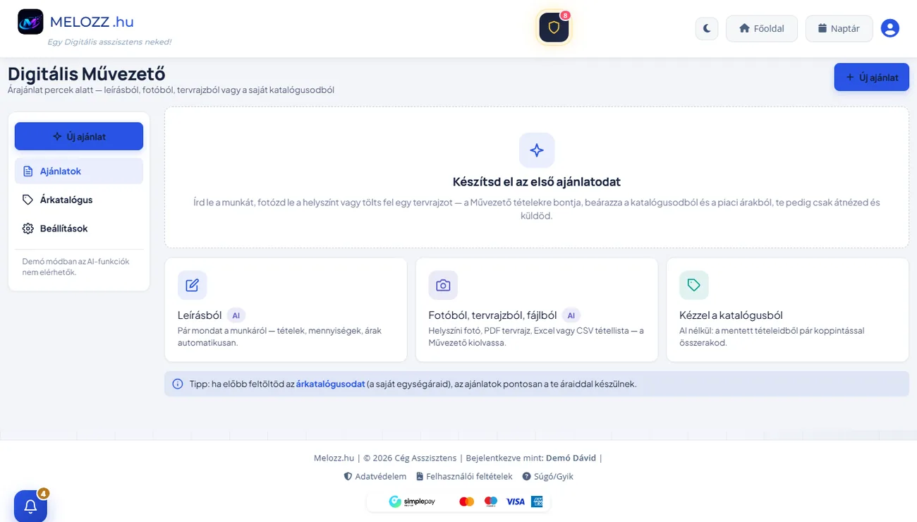 Digitális Művezető: ajánlat leírásból, fotóból, tervrajzból vagy a katalógusból